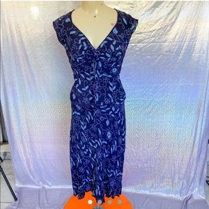 Vintage 1990’s Indigo Floral Midi Dress